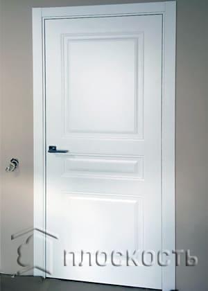 Фото смонтированной ПЛОСКОСТЬ крашенной белой межкомнатной двери FINEZA PUERTA модель RIMINI 3 Выборг