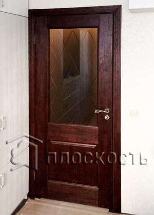 Установка брашированных межкомнатных дверей из массива дуба ОКА в пос. Янино СПб