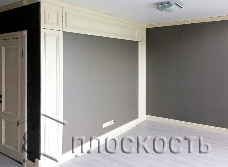 Установка белых крашеных стеновых панелей, потолочного и напольного плинтуса от производителя ГАРАНТ в СПб.